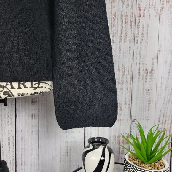 NWT Express Black Women's XS Soft Knit Bishop Long Sleeve Sweater Blouse - Picture 3 of 7